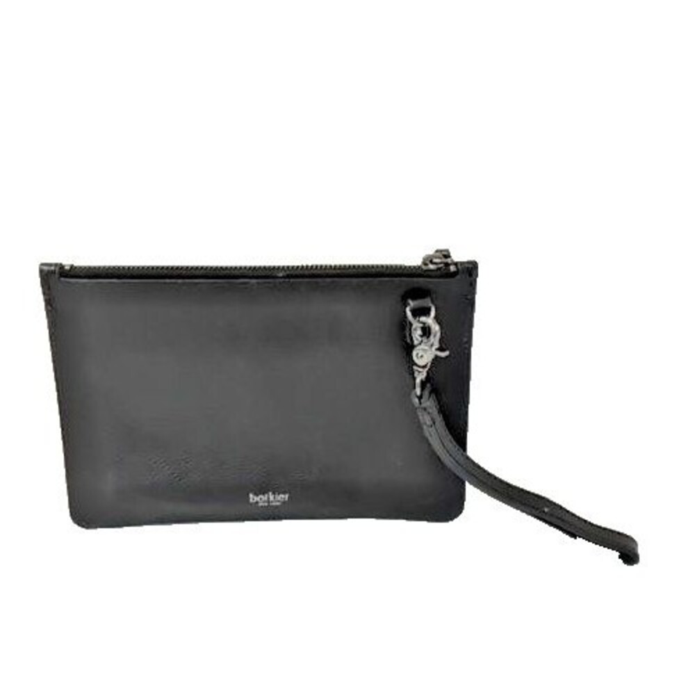 Botkier New York Black Pebbled Leather Envelope Wristlet Clutch Pouch